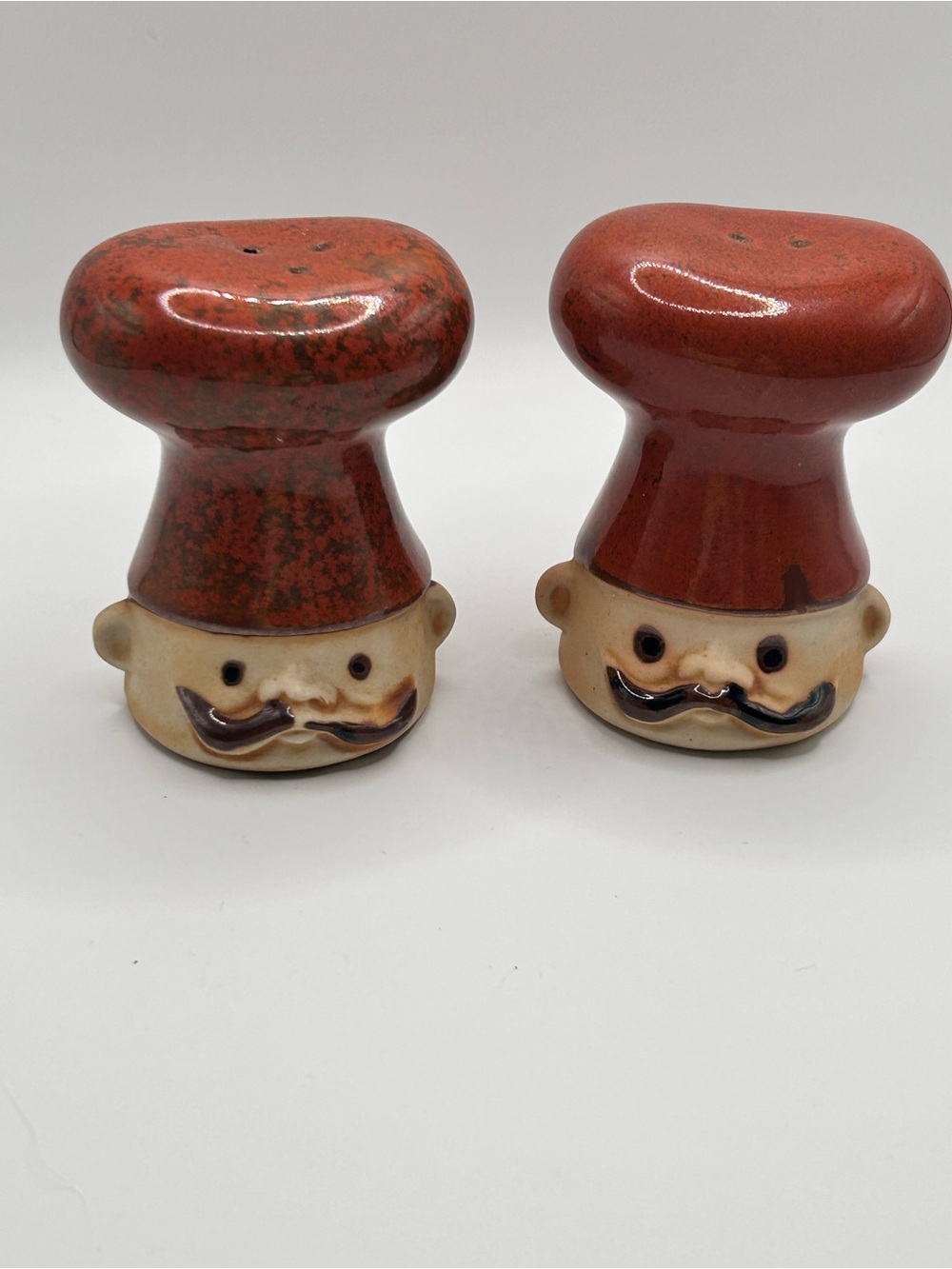 Vintage Ceramic Chef Salt & Pepper Shakers – Mustache Cooks, Japan